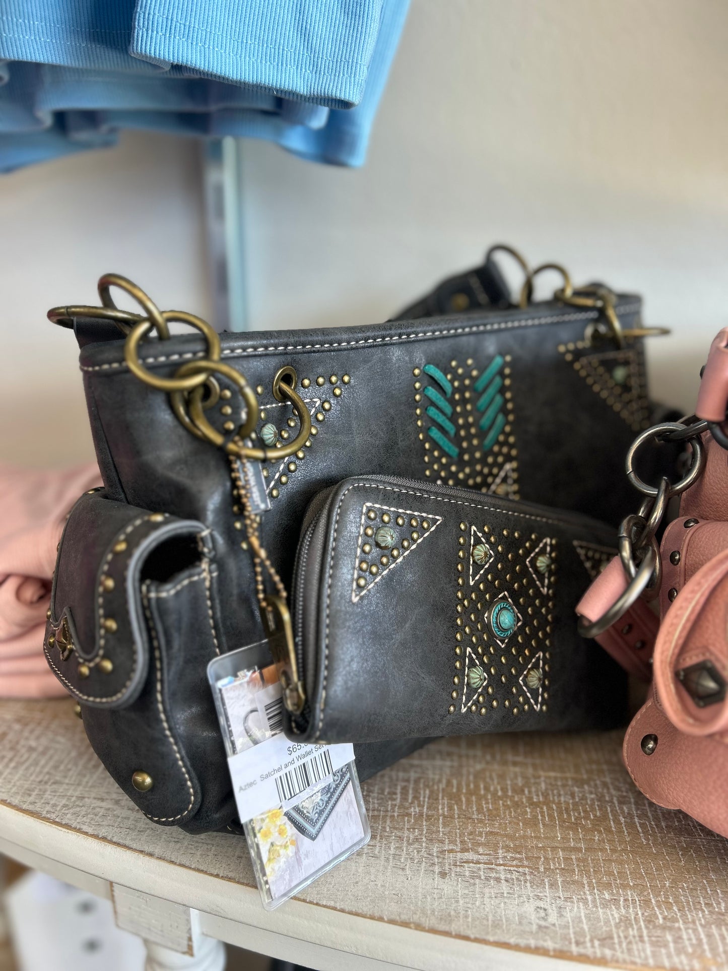 Aztec  Satchel and Wallet Set