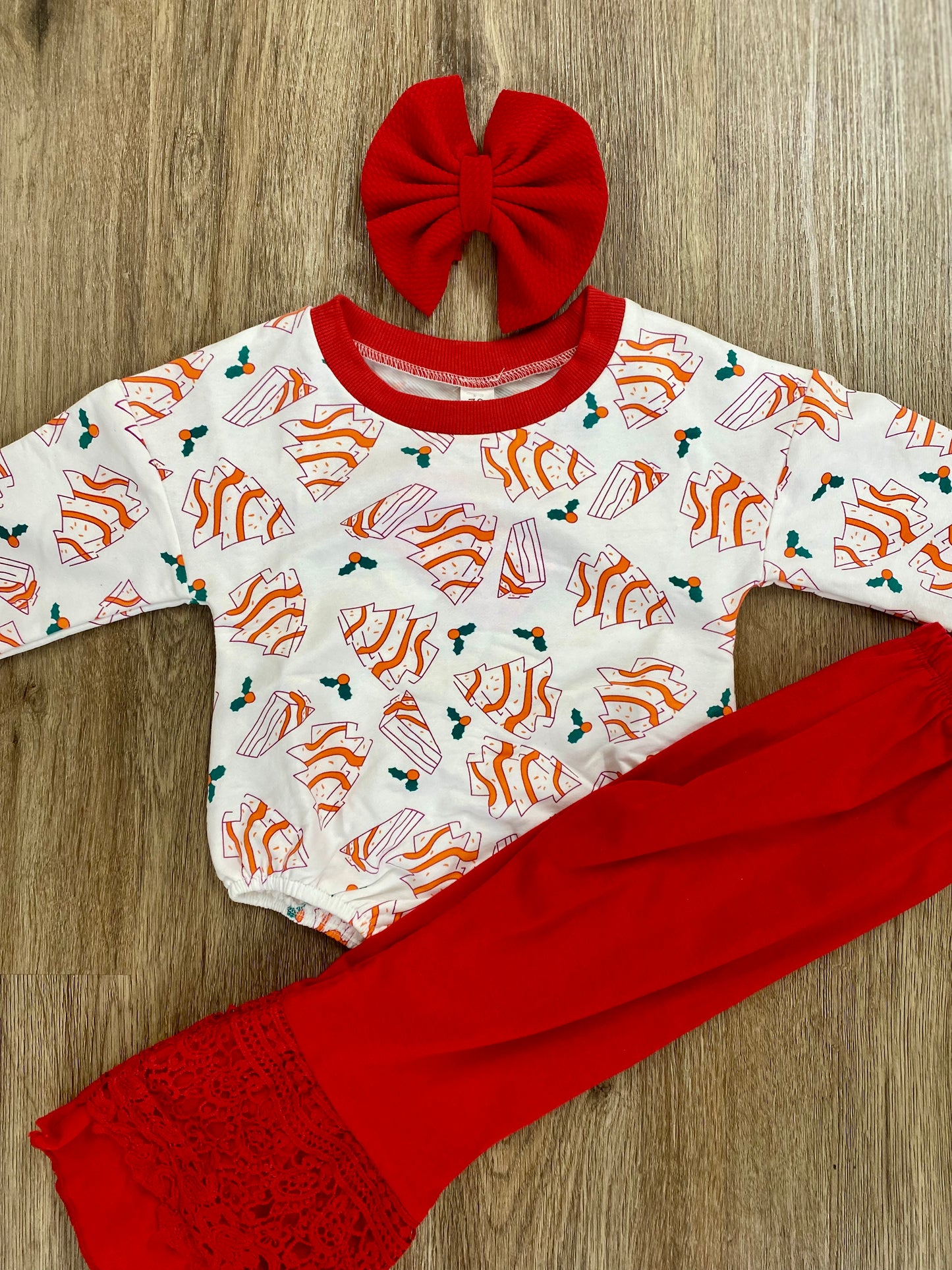Christmas cake bubble romper
