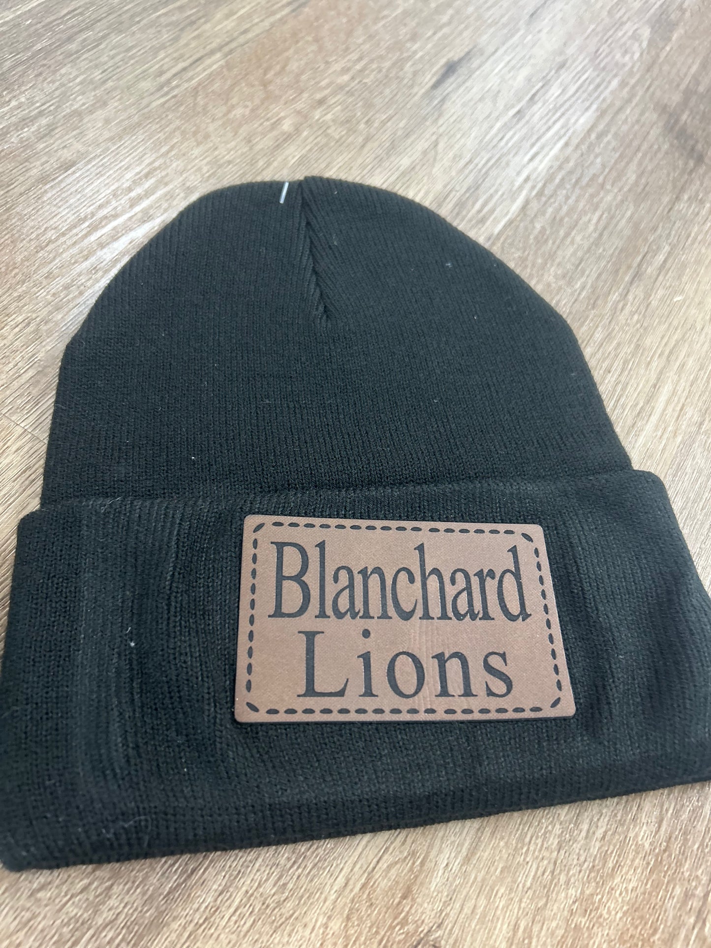LIONS leather patch beanie