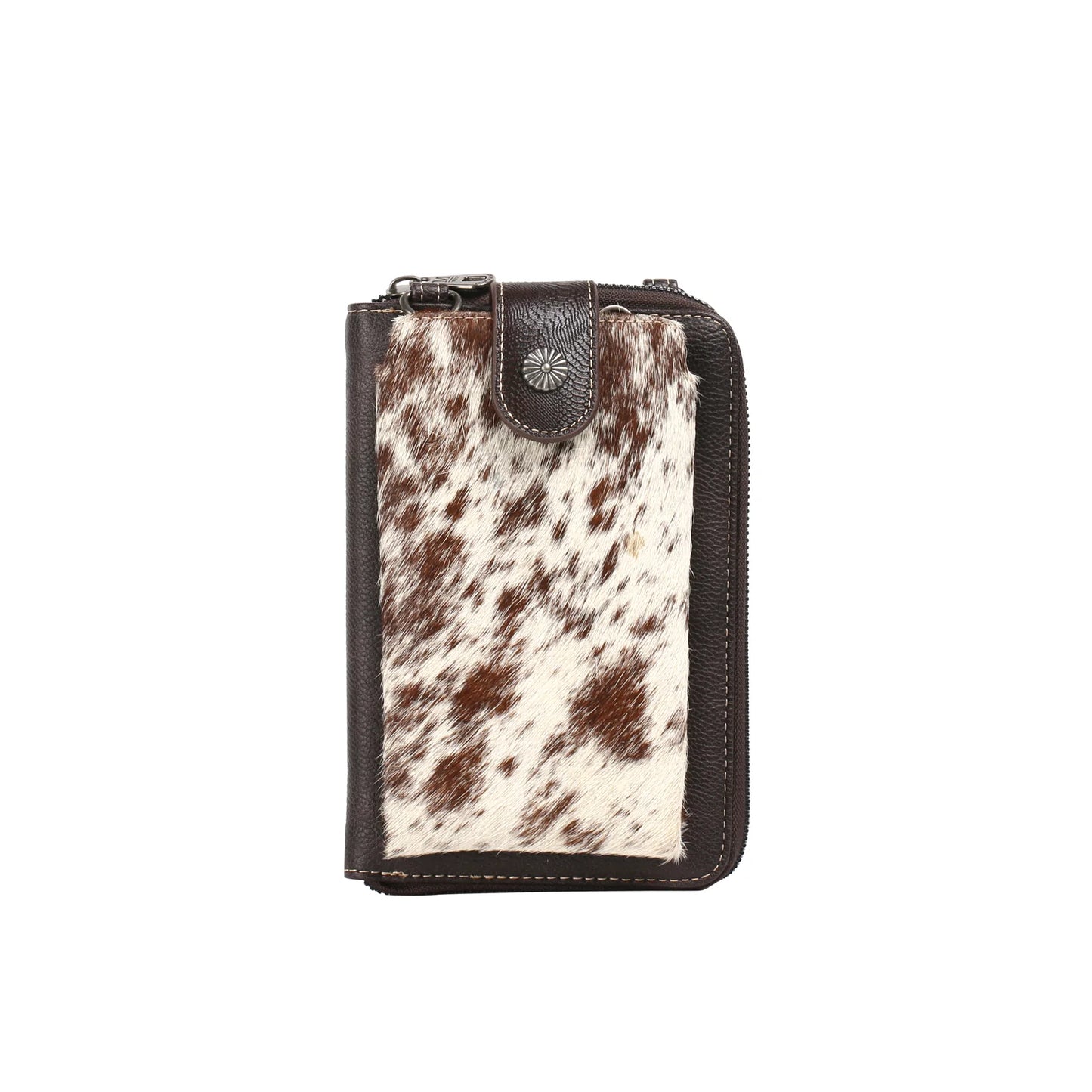 Hair-On Cowhide Phone Case Crossbody Wallet