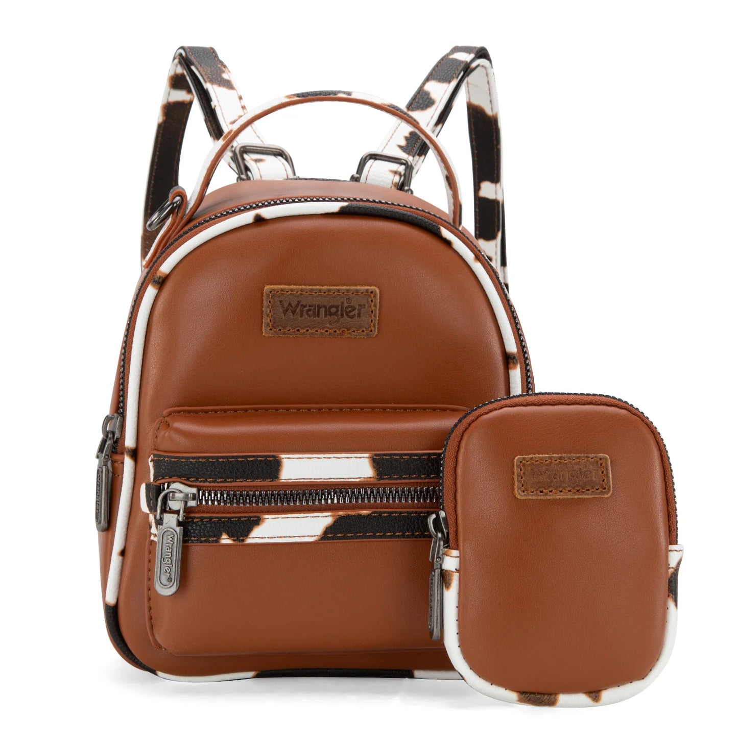 Cow Print  Mini Backpack With Coin Pouch