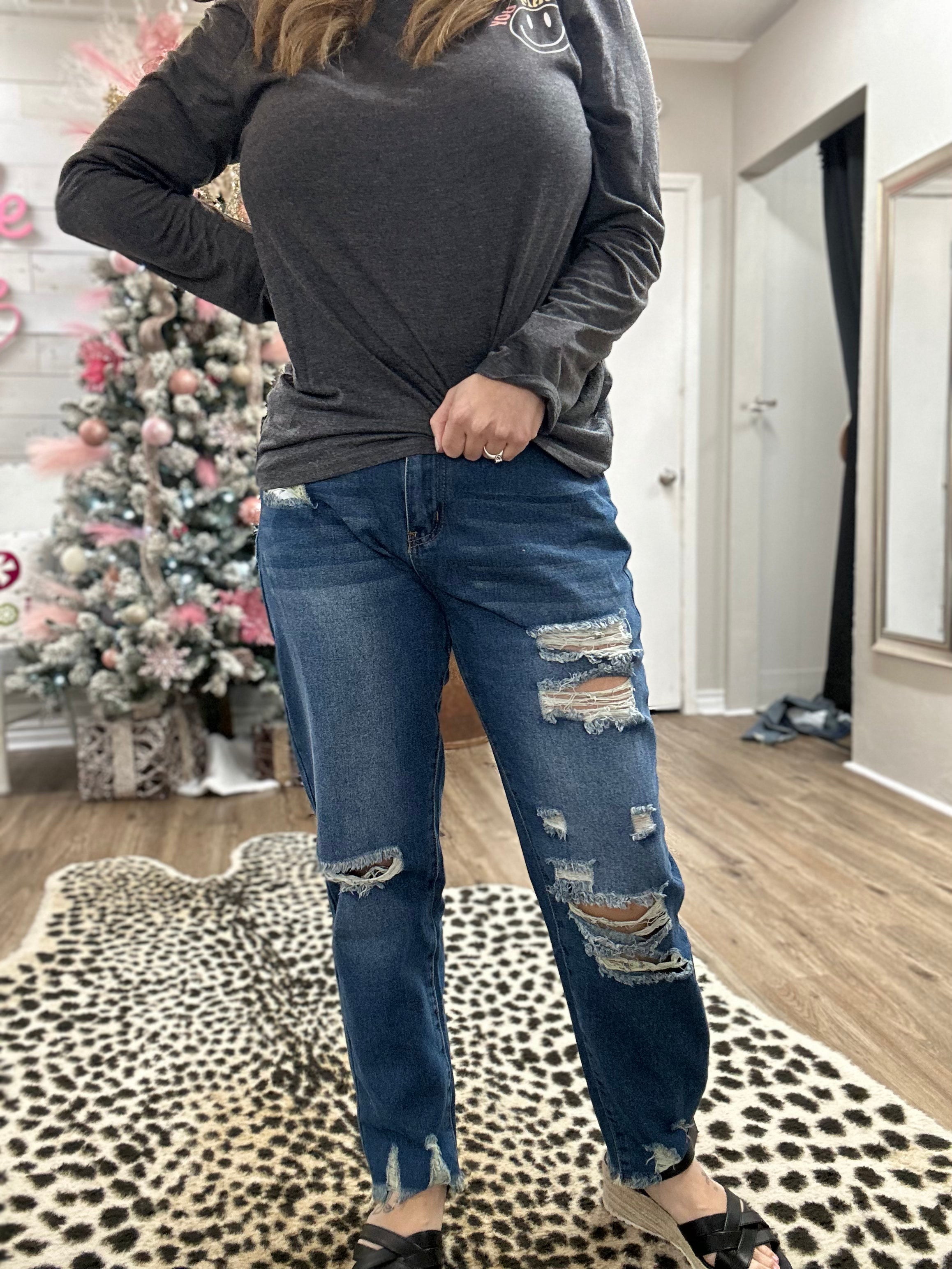 Mom distressed jeans