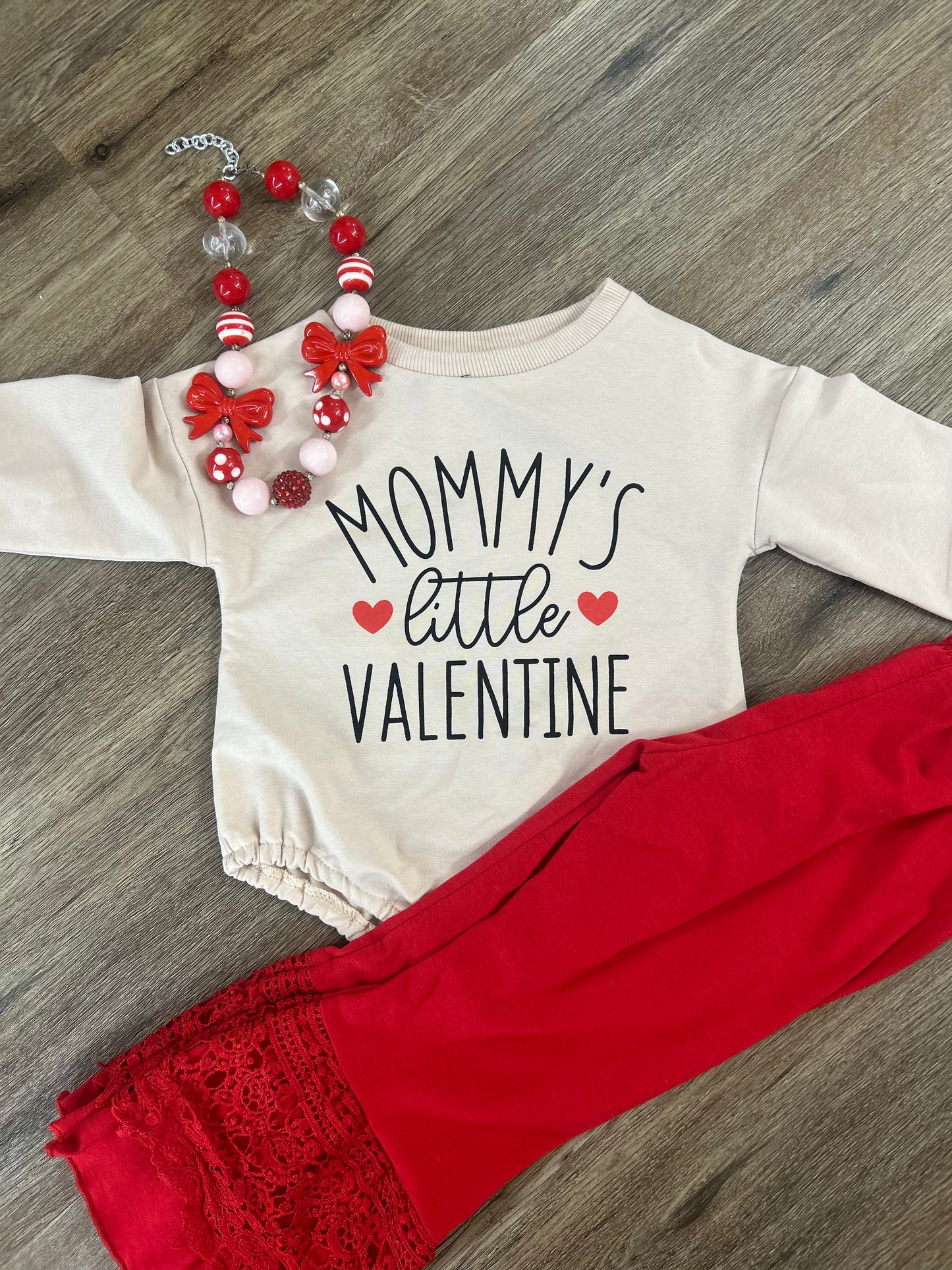 Mommy's little valentine bubble romper