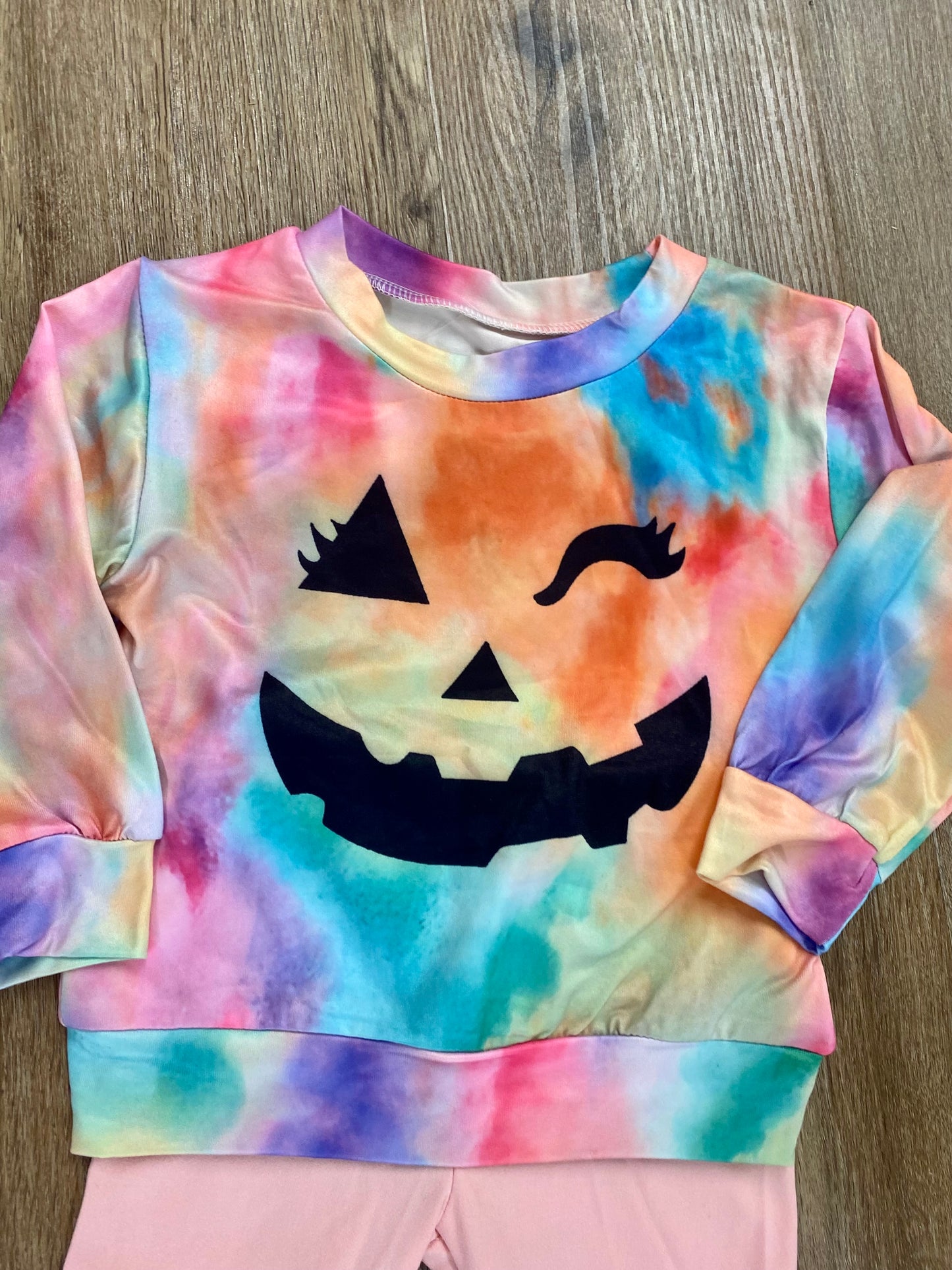 Tie dye Pumpkin face top