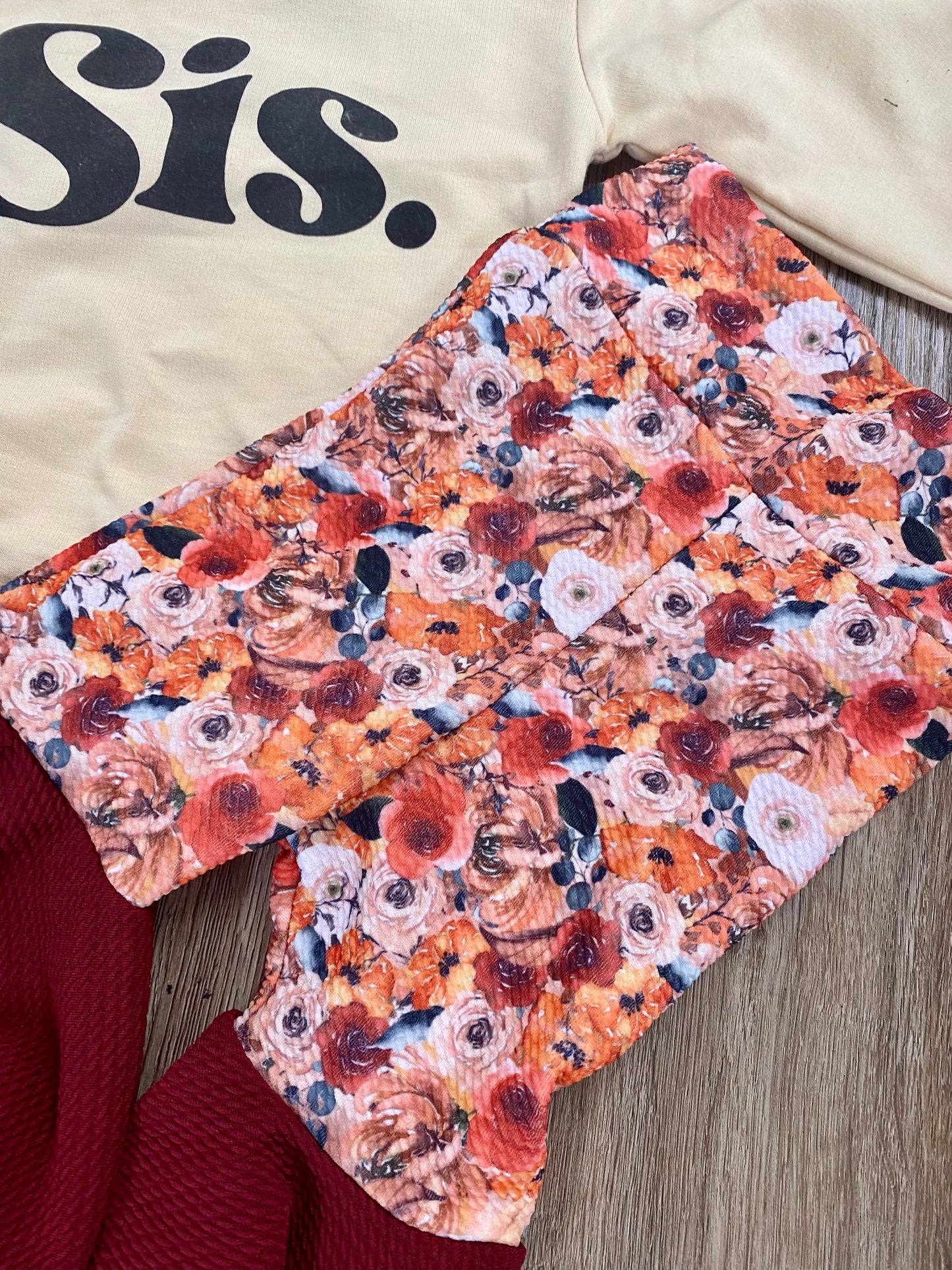 Fall floral bell bottom pants