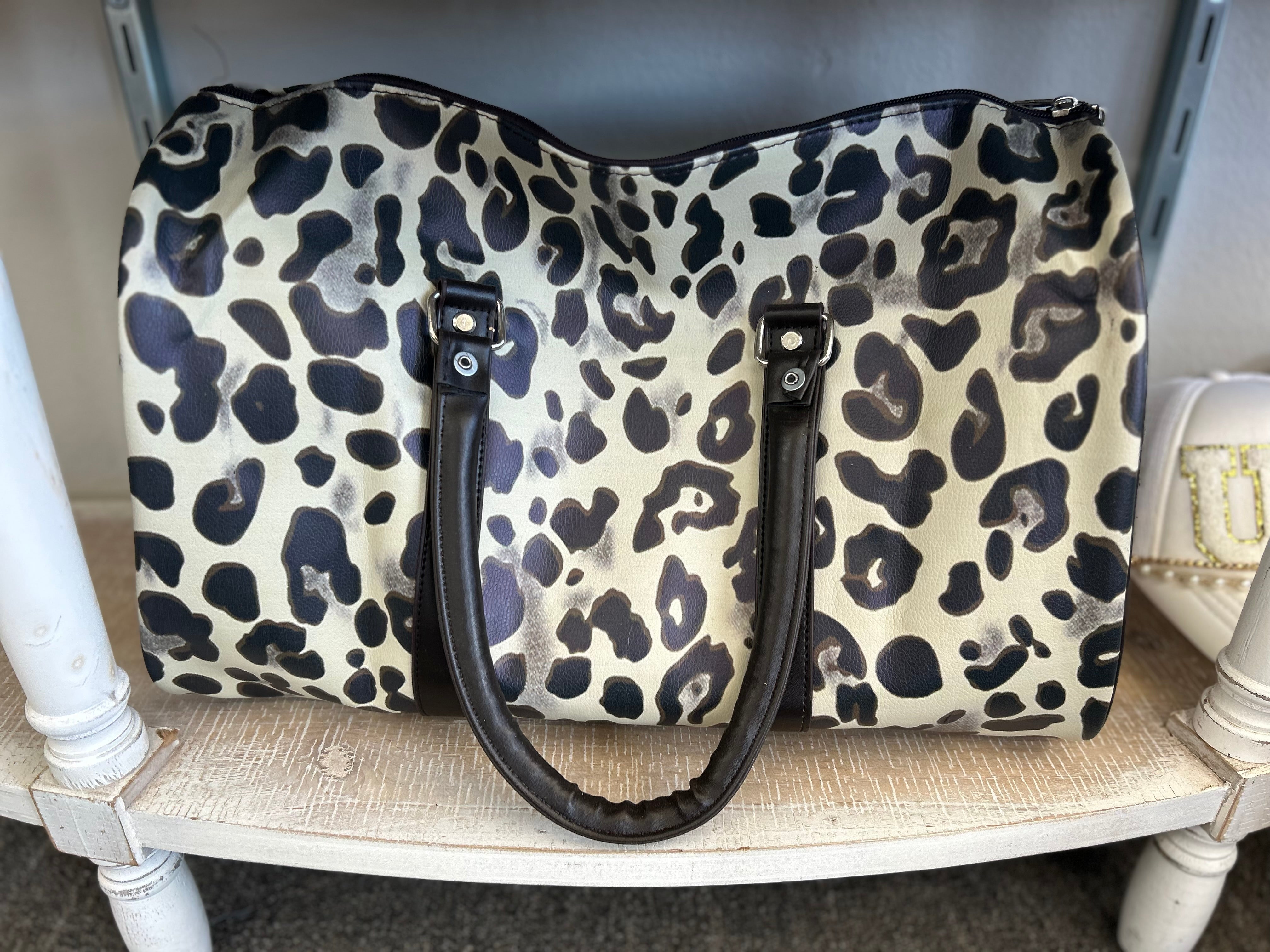 Leopard Print Duffle Bag