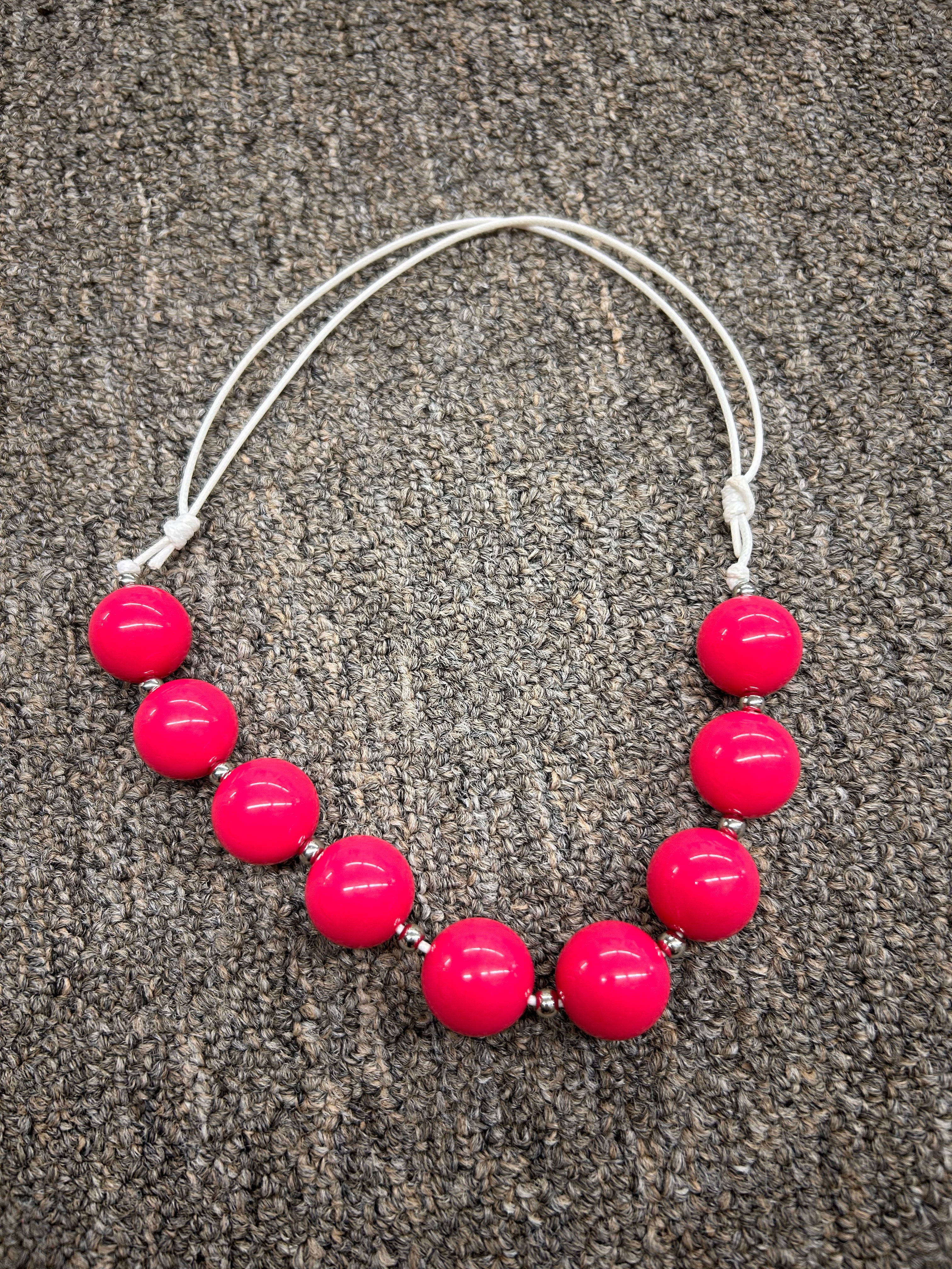 Girls bubblegum bead necklace