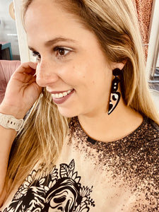 Ghost face knife earrings