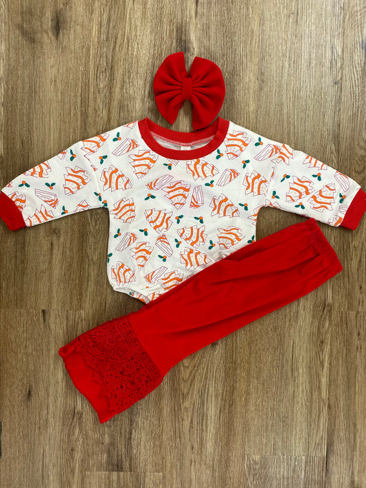 Christmas cake bubble romper