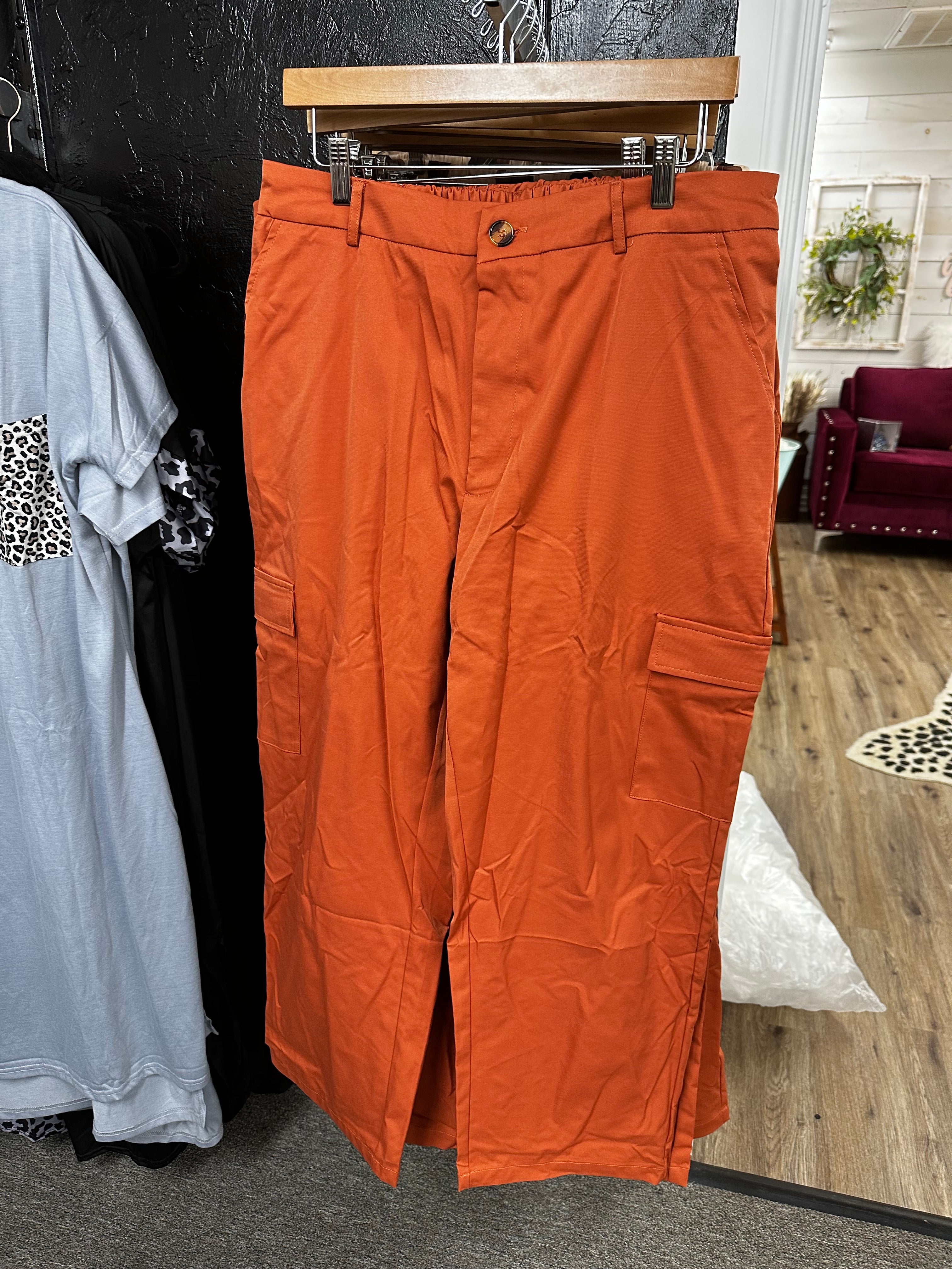 Curvy cargo pants- orange
