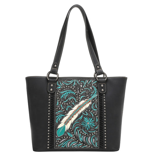 Feather Embroidered Collection Concealed Carry Tote