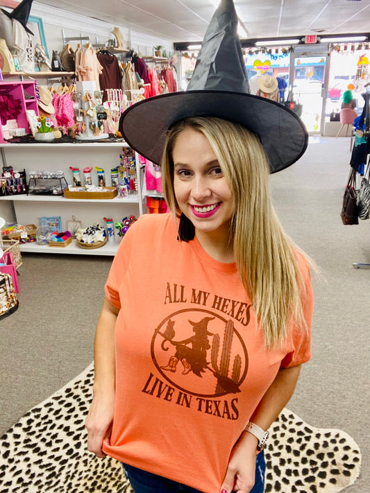 All my hexes life in texas graphic tee