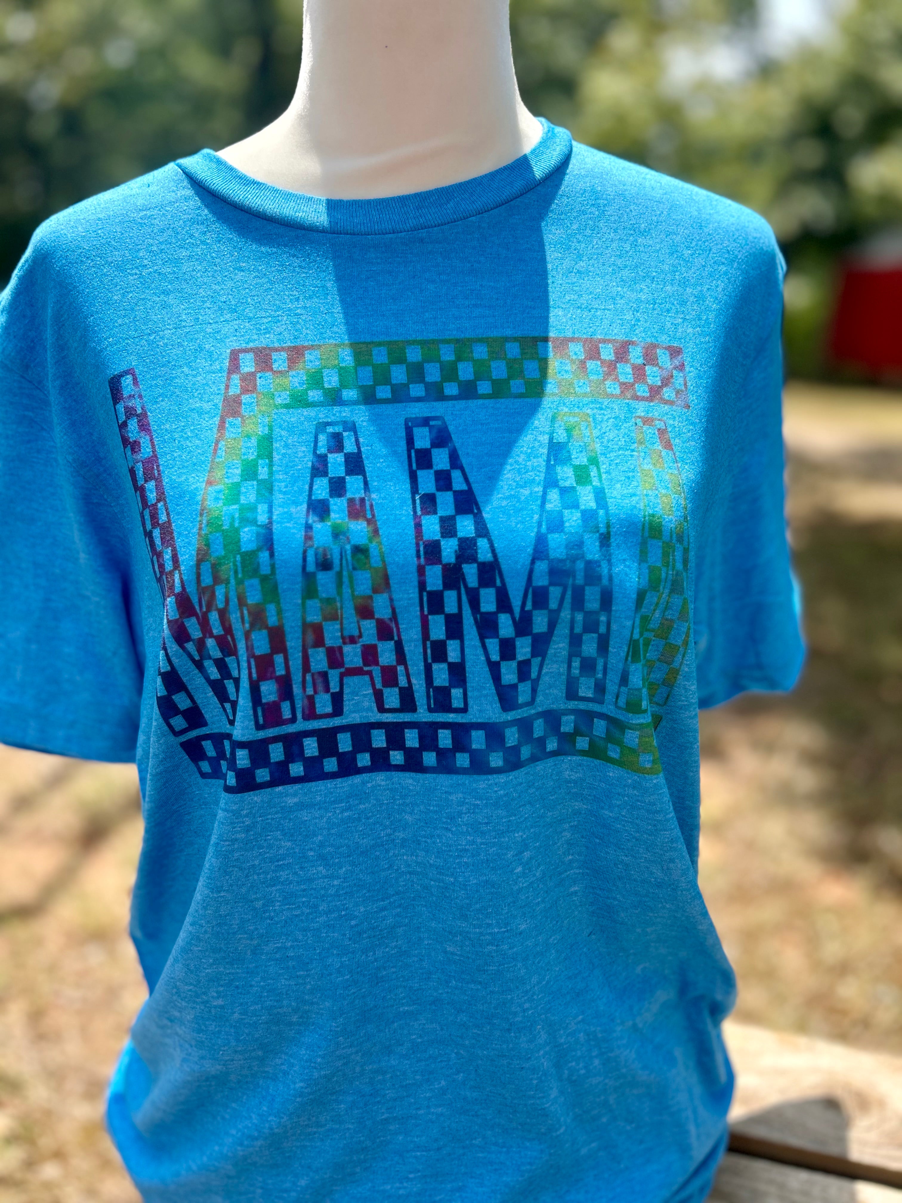 Mama checkered colorful tee