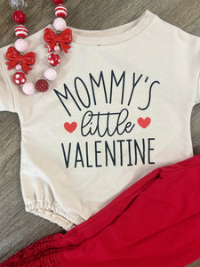 Mommy's little valentine bubble romper