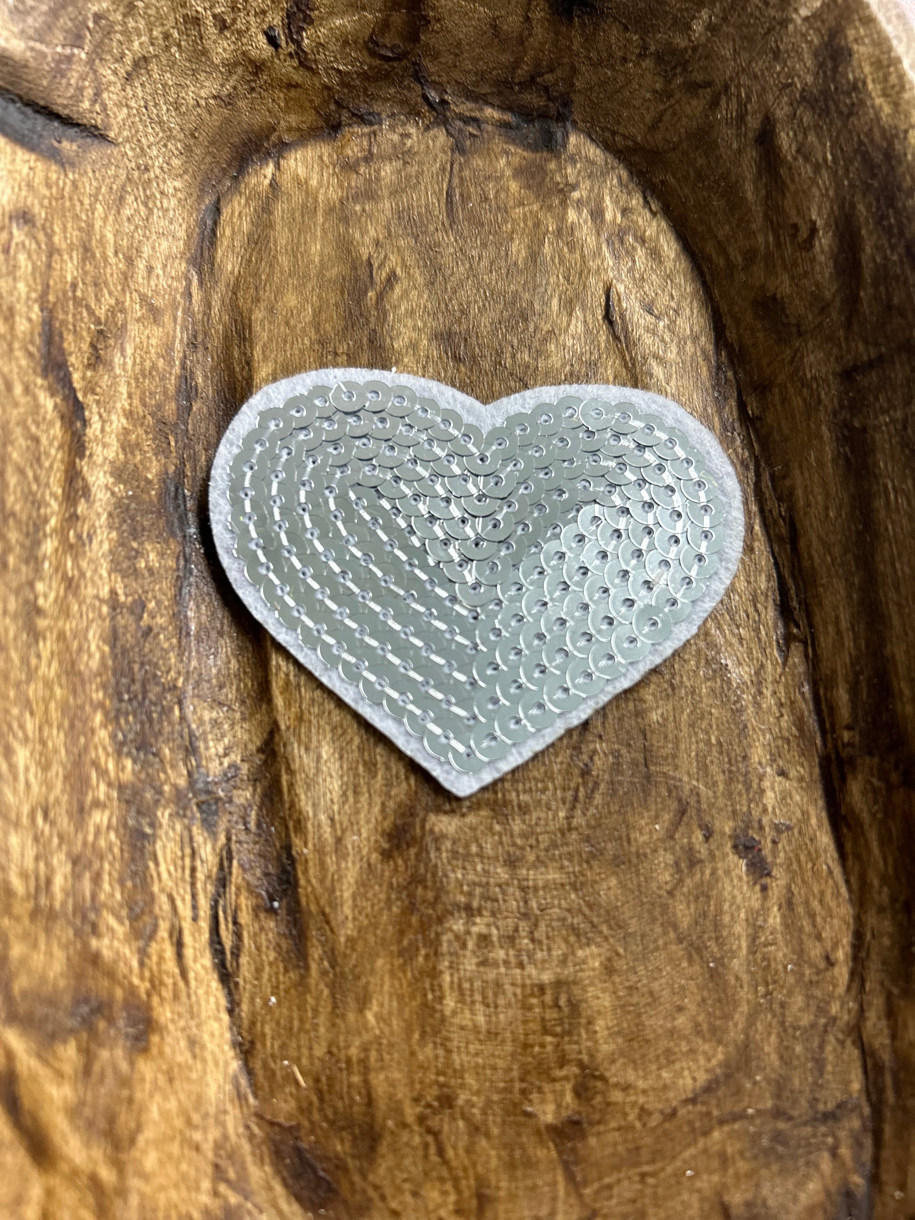 Sequins heart patches