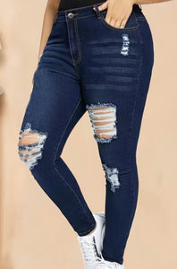 Curvy jeans- skinny, ripped