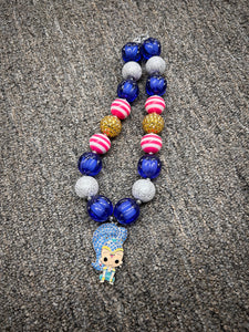 Girls bubblegum bead necklace