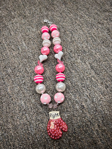 Girls bubblegum bead necklace