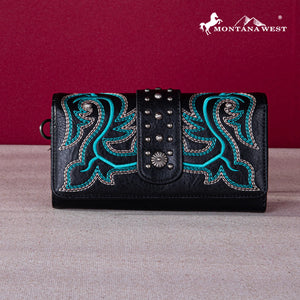 Embroidered Fringe Collection Boot Purse Crossbody w/ wallet