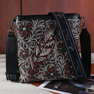 Embroidered Floral Cut-out Collection Concealed Carry Crossbody