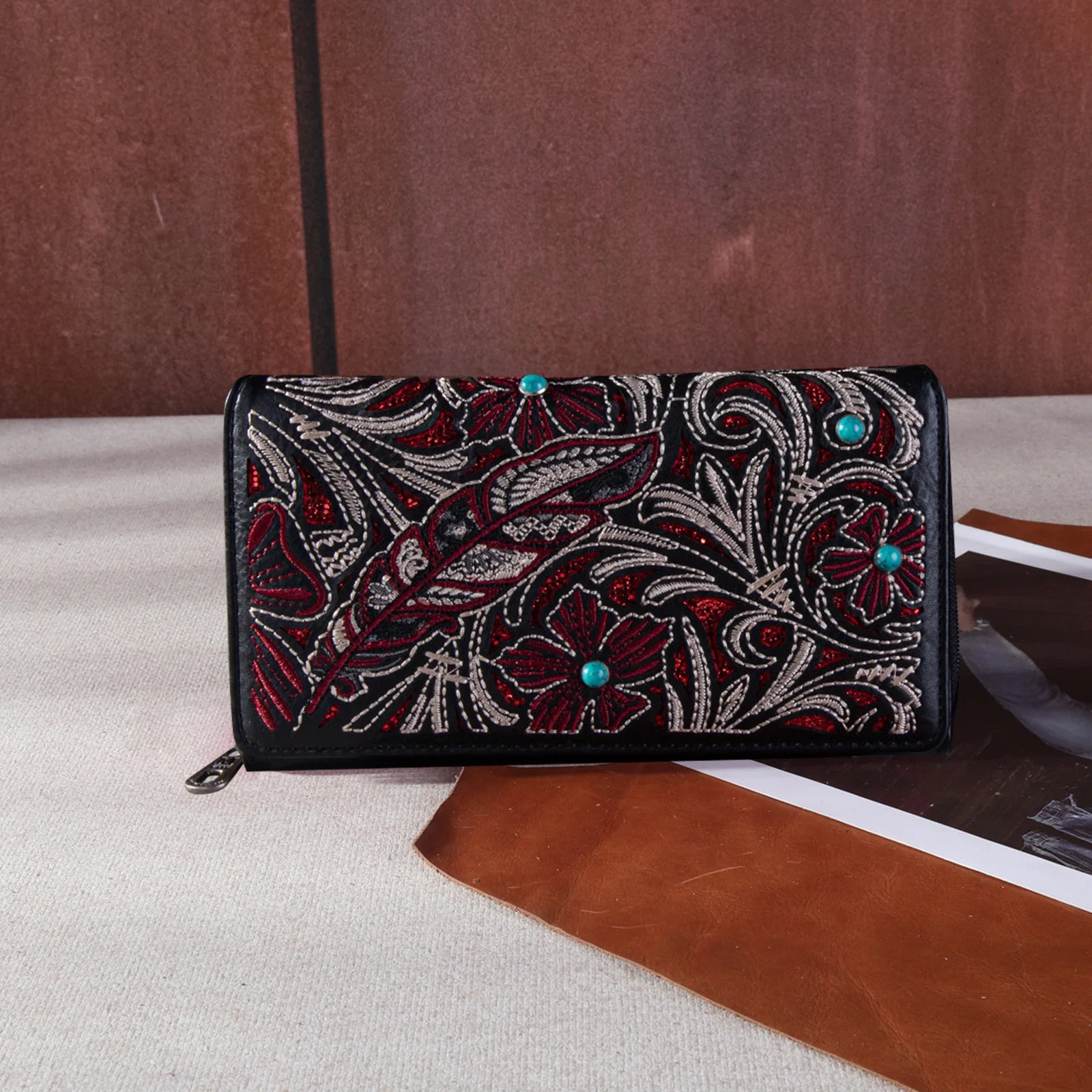 Embroidered Floral Cut-out Collection Concealed Carry Crossbody