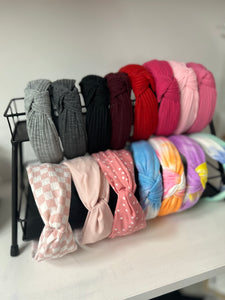 Solid ribbed knotted headbands