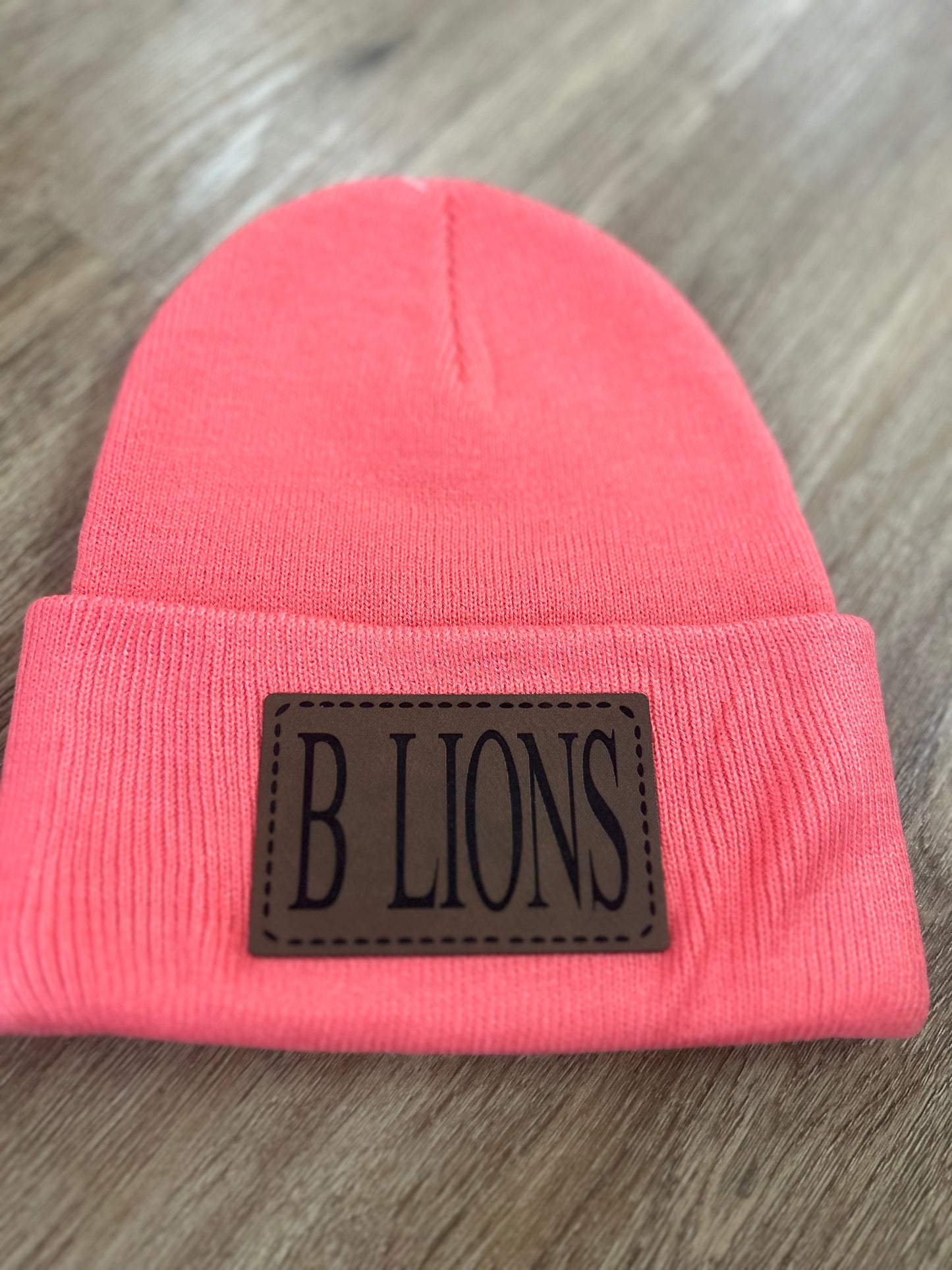 LIONS leather patch beanie