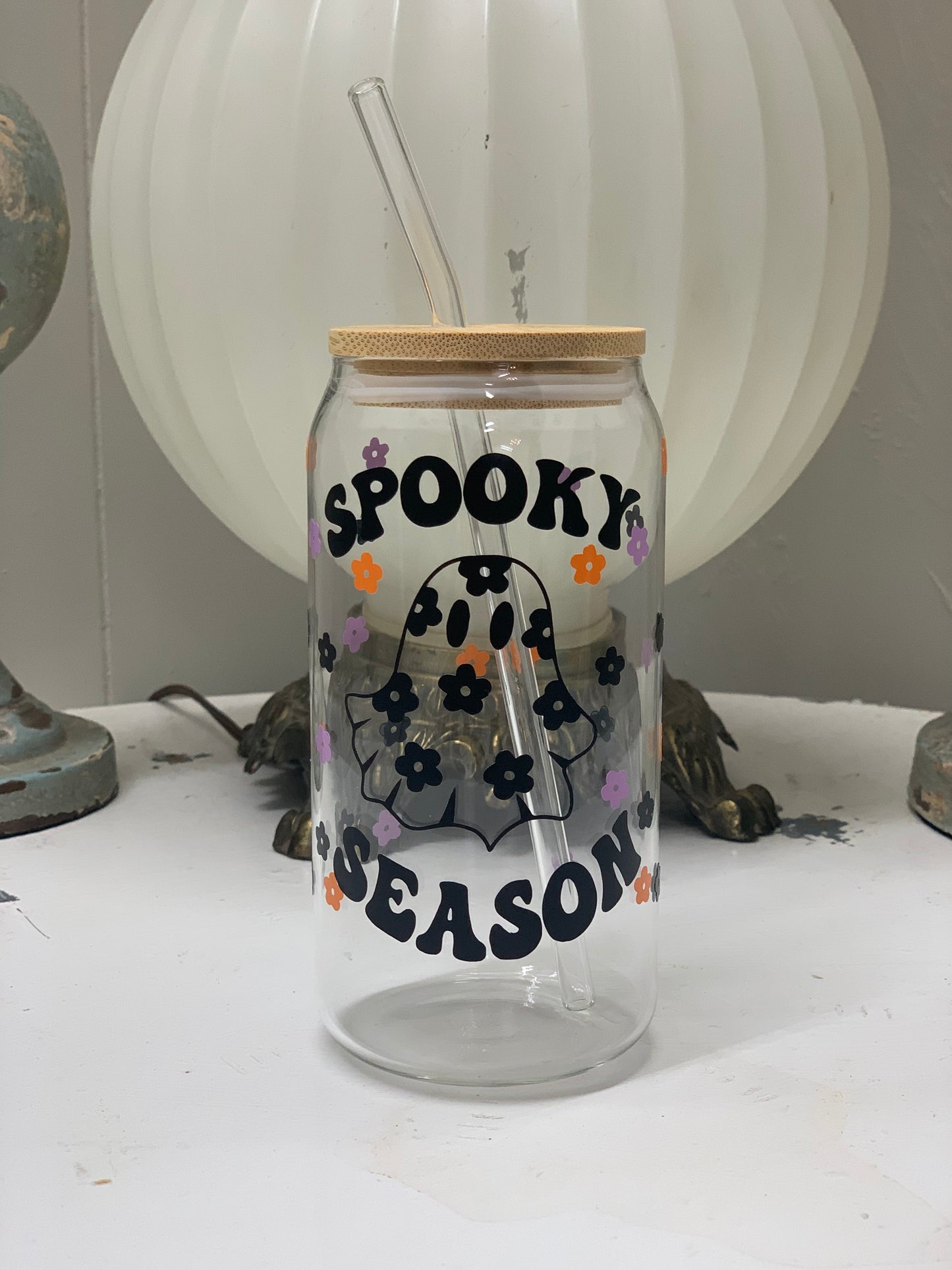 Spooky season glass cup