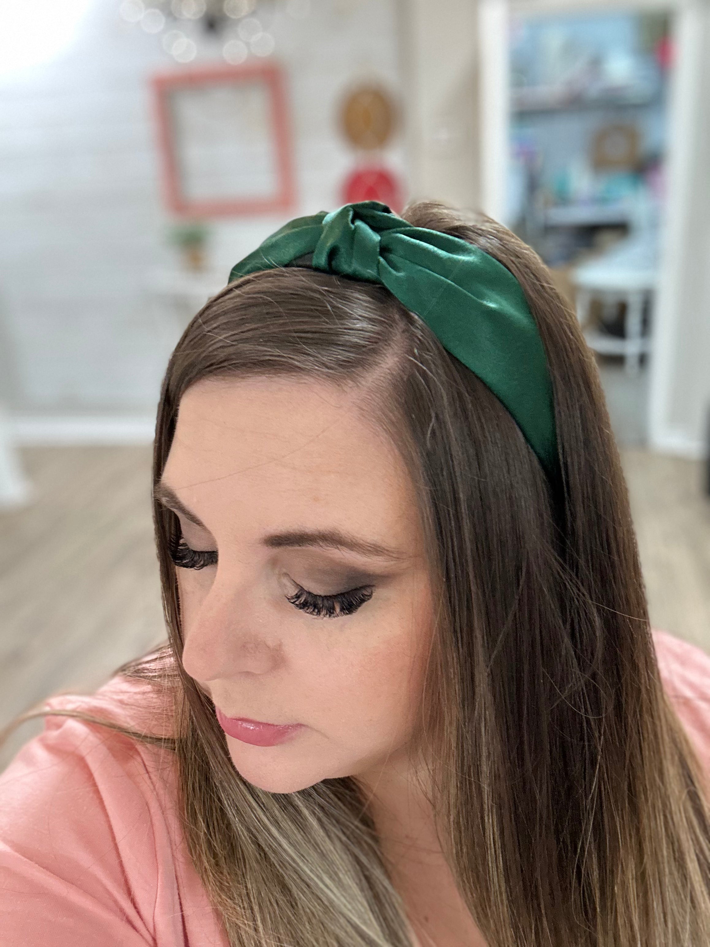 Solid green headband
