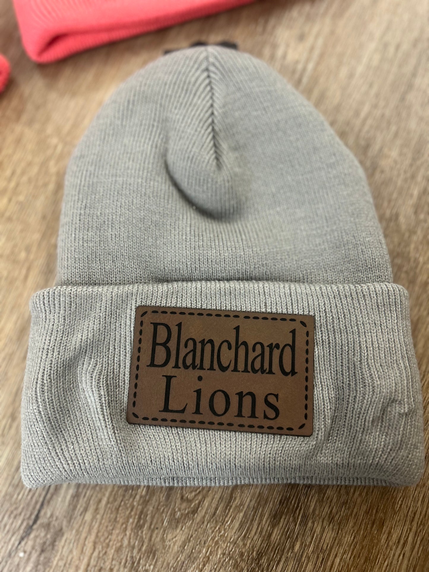 LIONS leather patch beanie