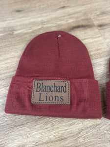 LIONS leather patch beanie
