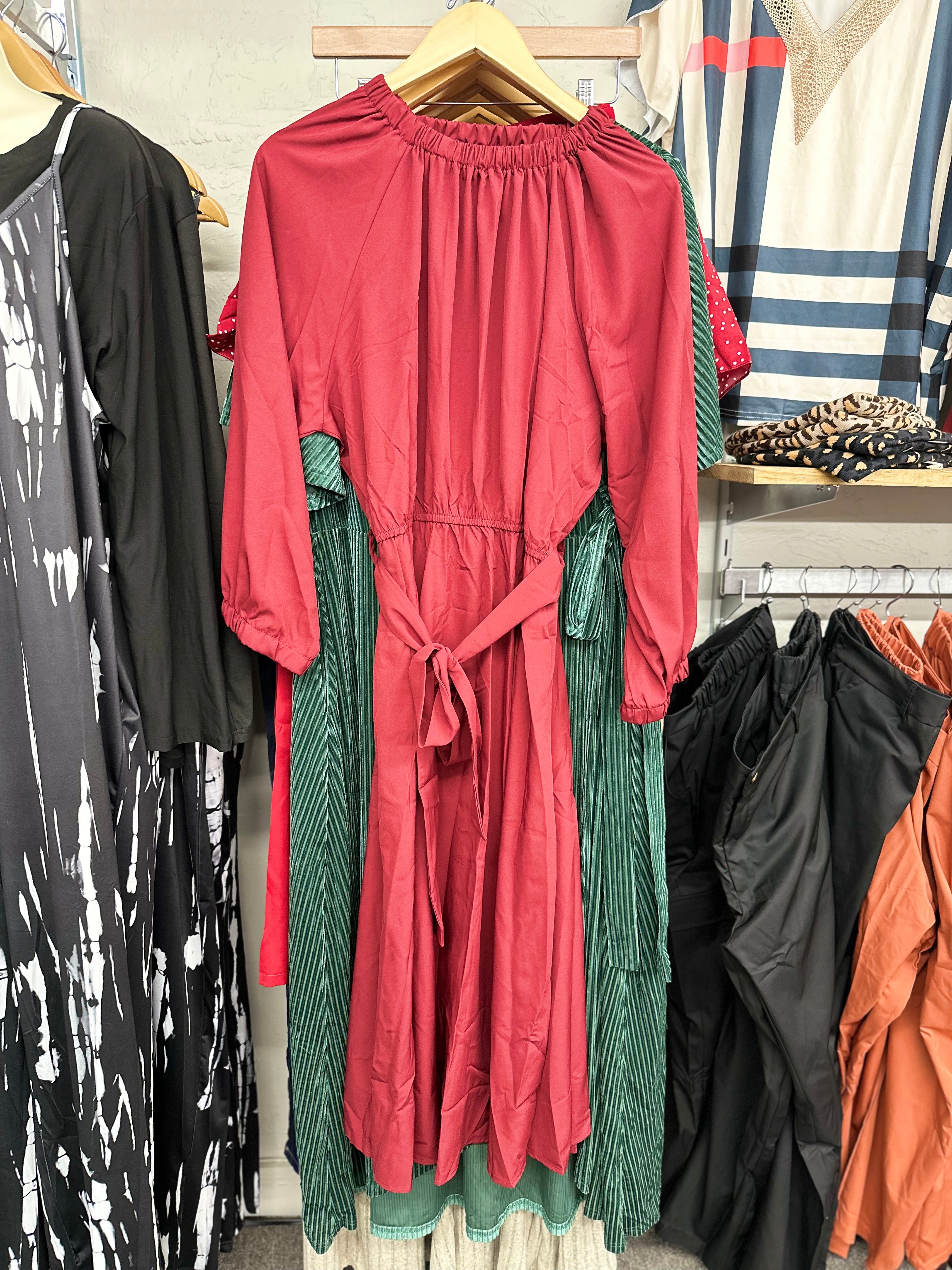 Curvy burgundy dress