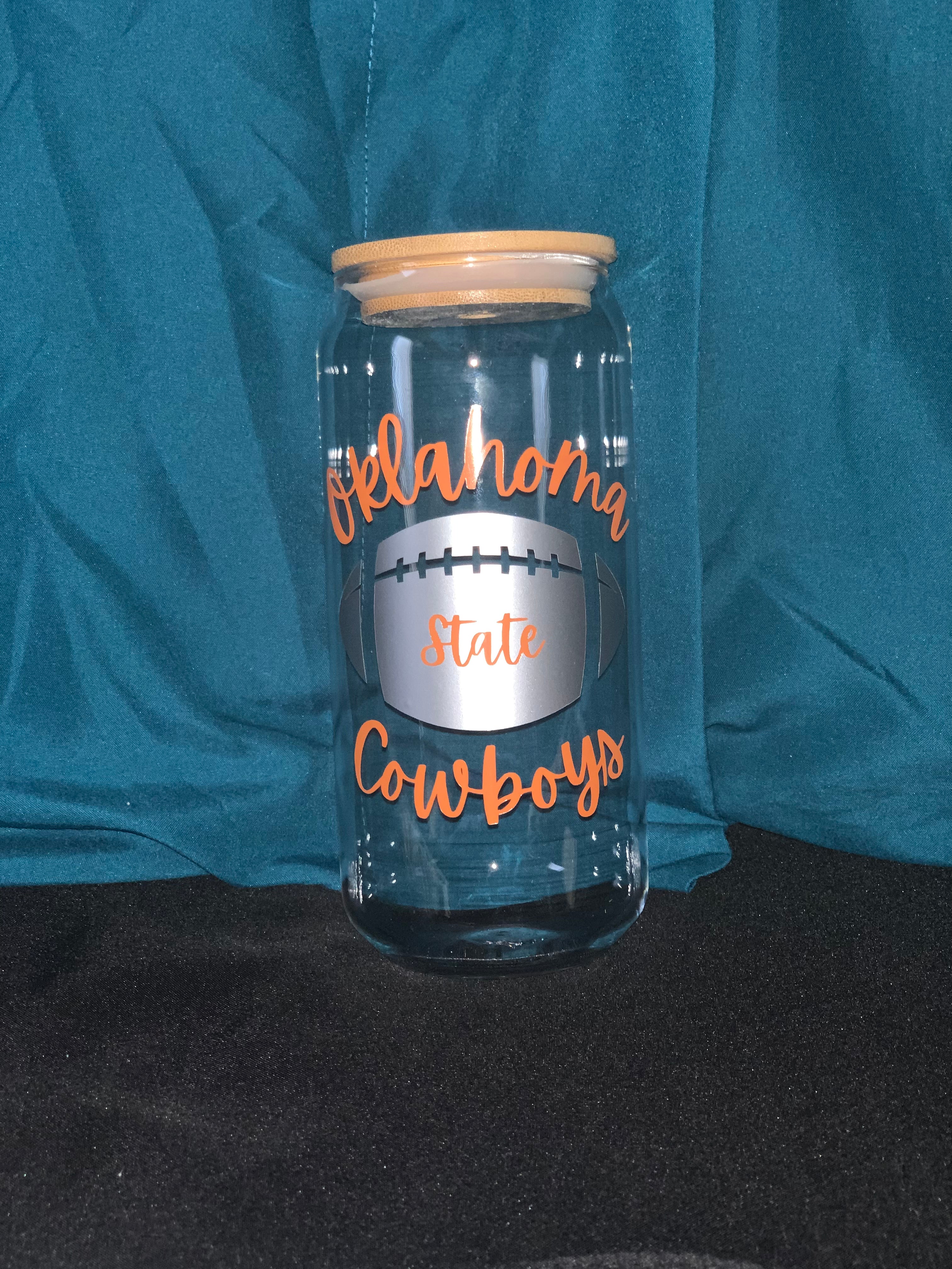 Oklahoma Cowboys Glass cup