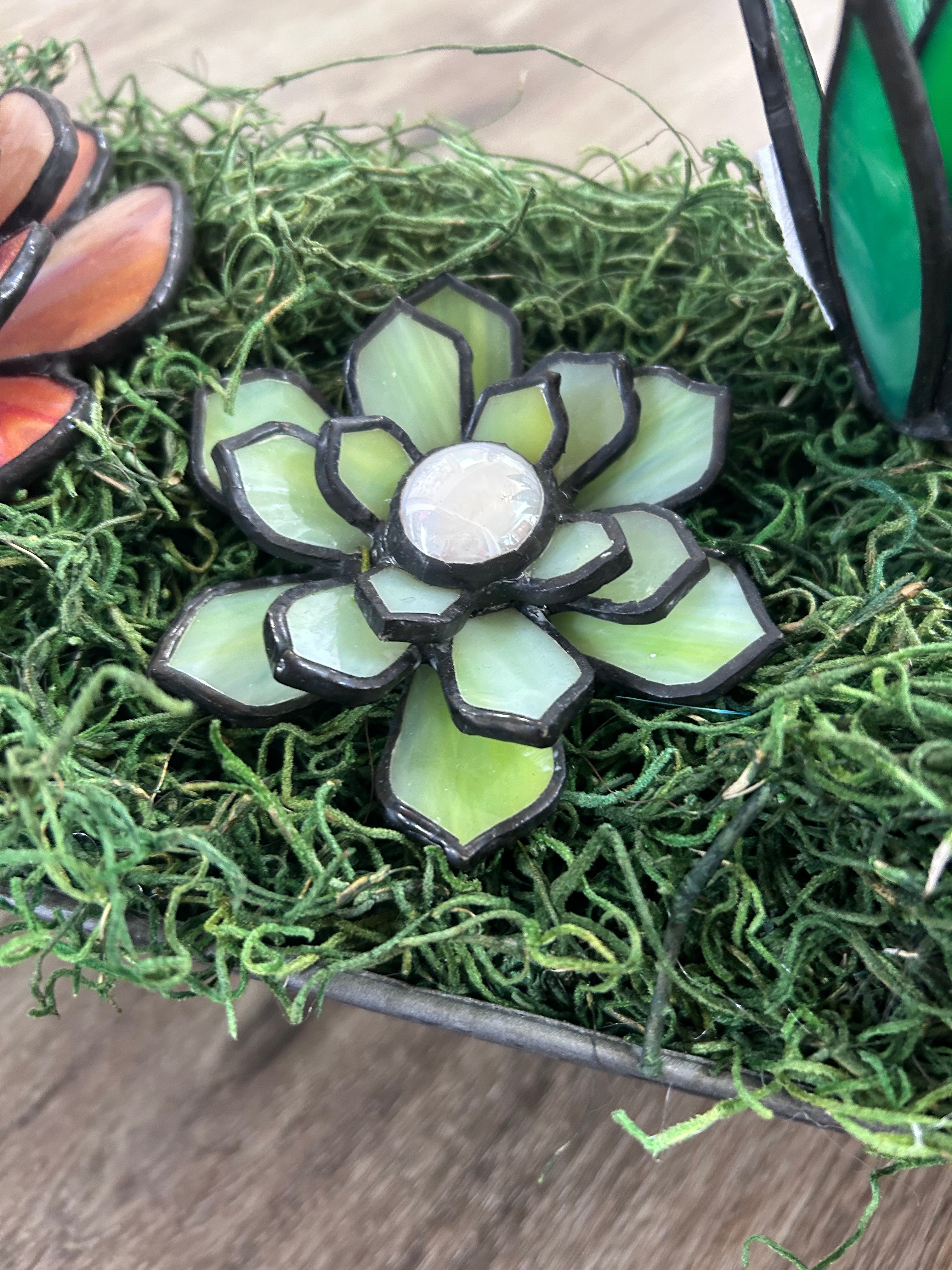Individual stained glass flowers
