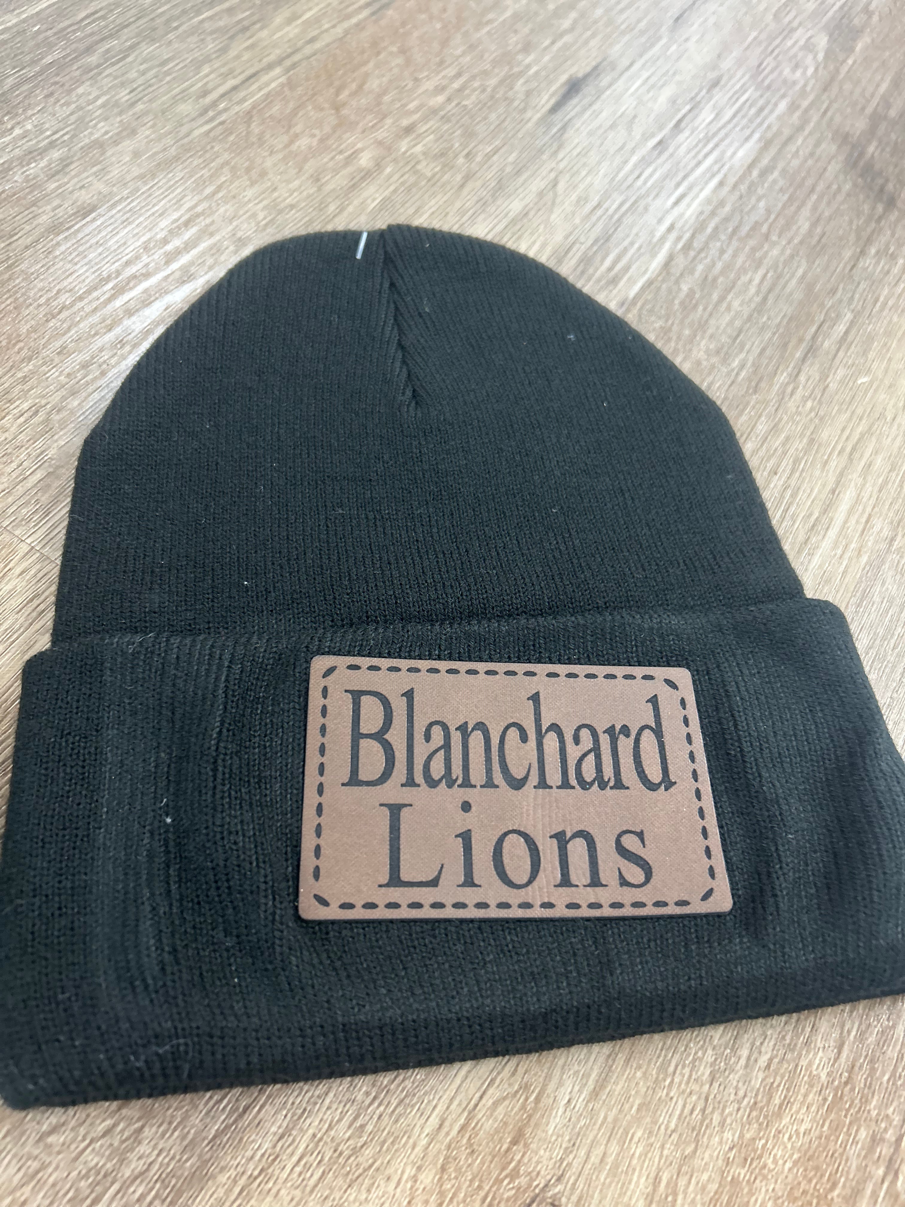 LIONS leather patch beanie