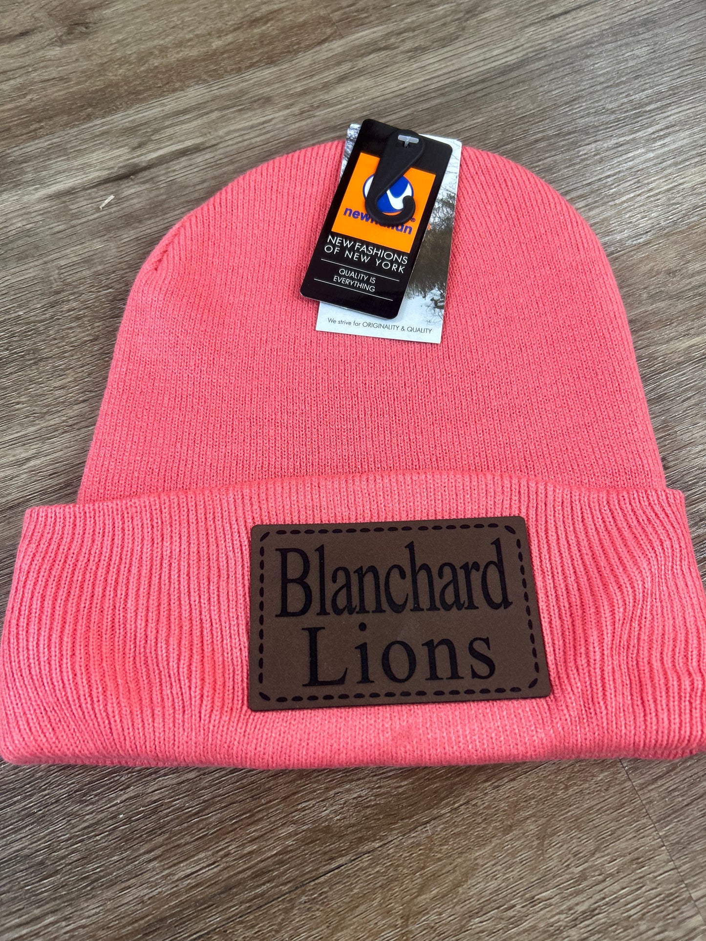 LIONS leather patch beanie