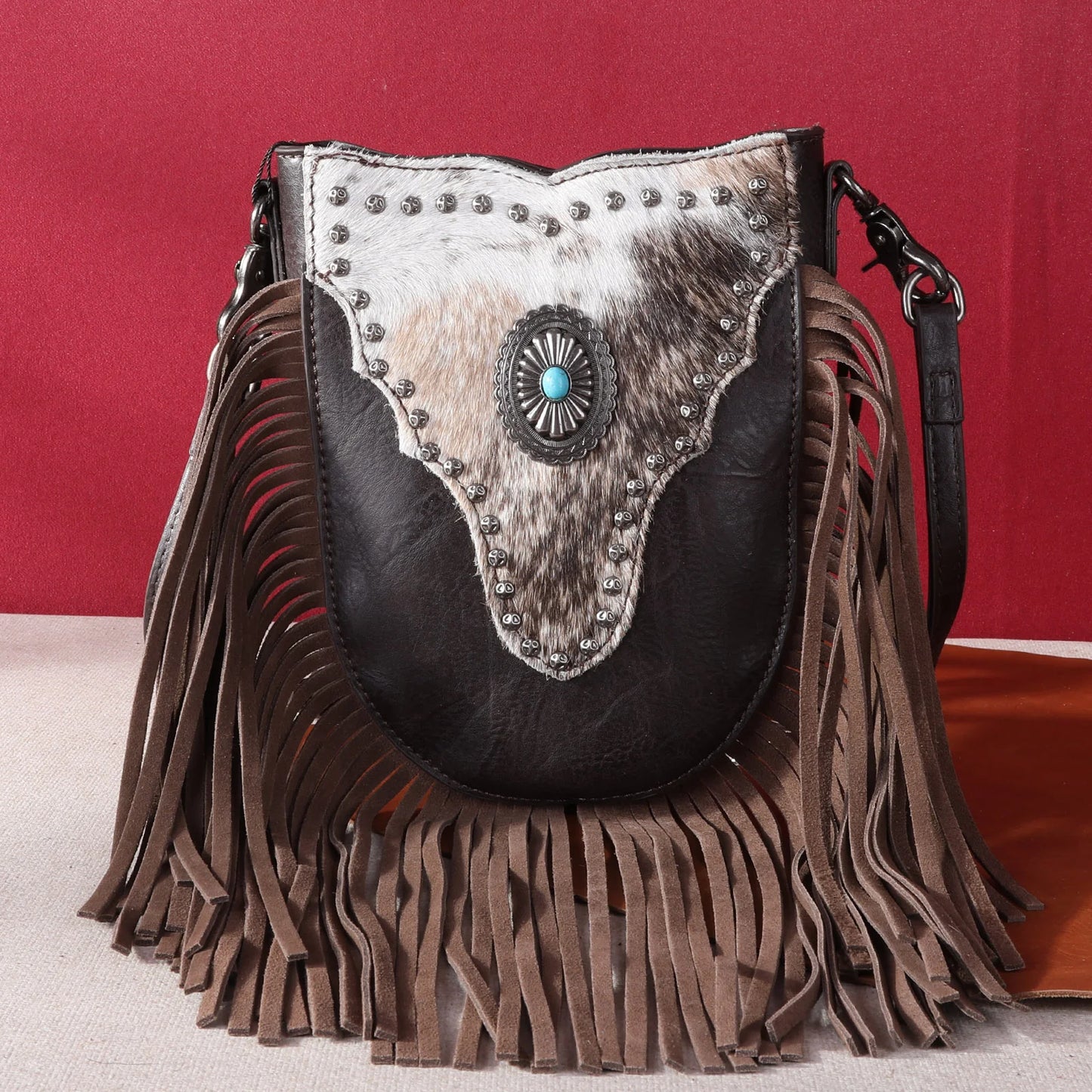 Hair-On Cowhide Fringe Crossbody