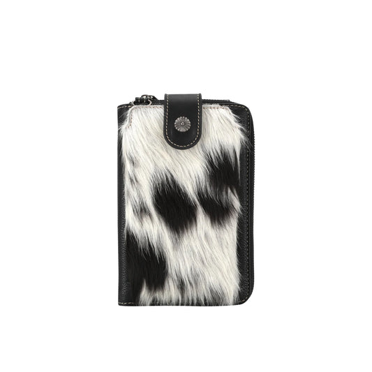 Hair-On Cowhide Phone Case Crossbody Wallet