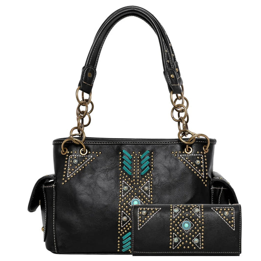 Aztec  Satchel and Wallet Set