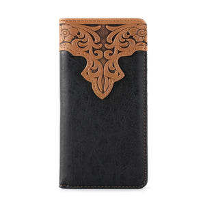 Men's Bifold Long PU Leather Wallet