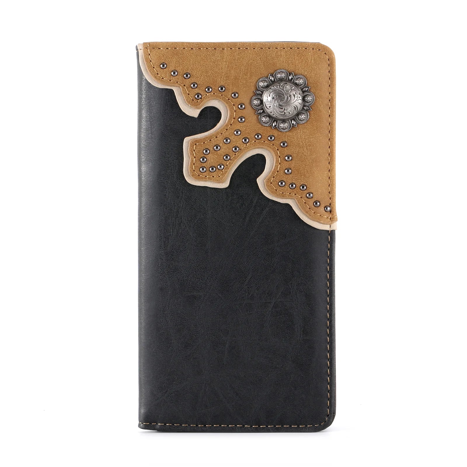 Men's Bifold Long PU Leather Wallet