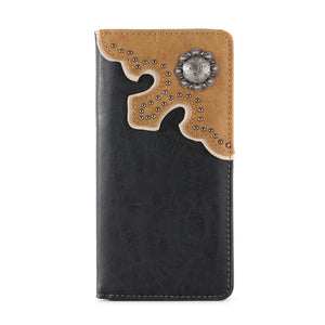 Men's Bifold Long PU Leather Wallet