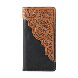 Men's Bifold Long PU Leather Wallet