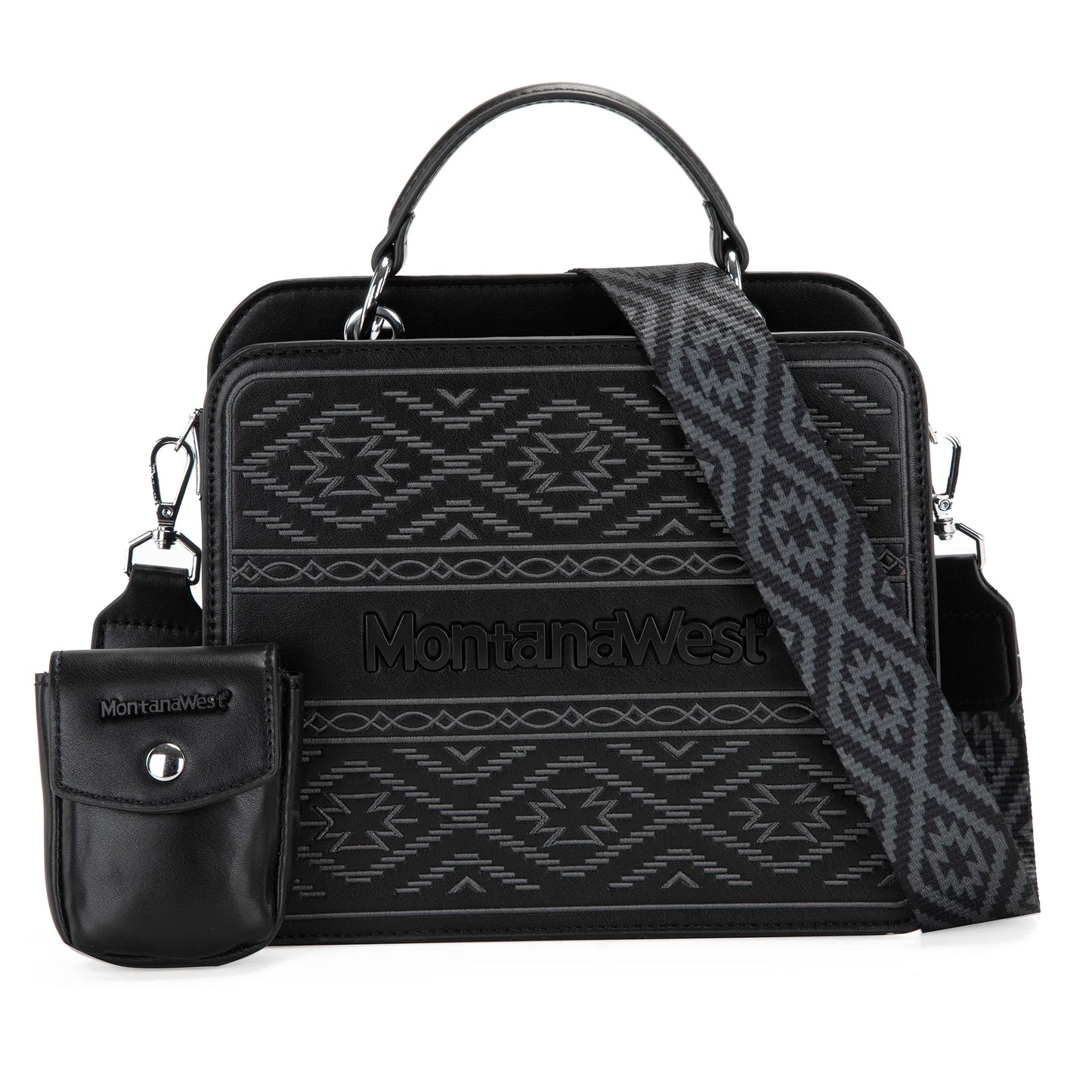 Montana West Embroidered Aztec Crossbody With Mini Pouch