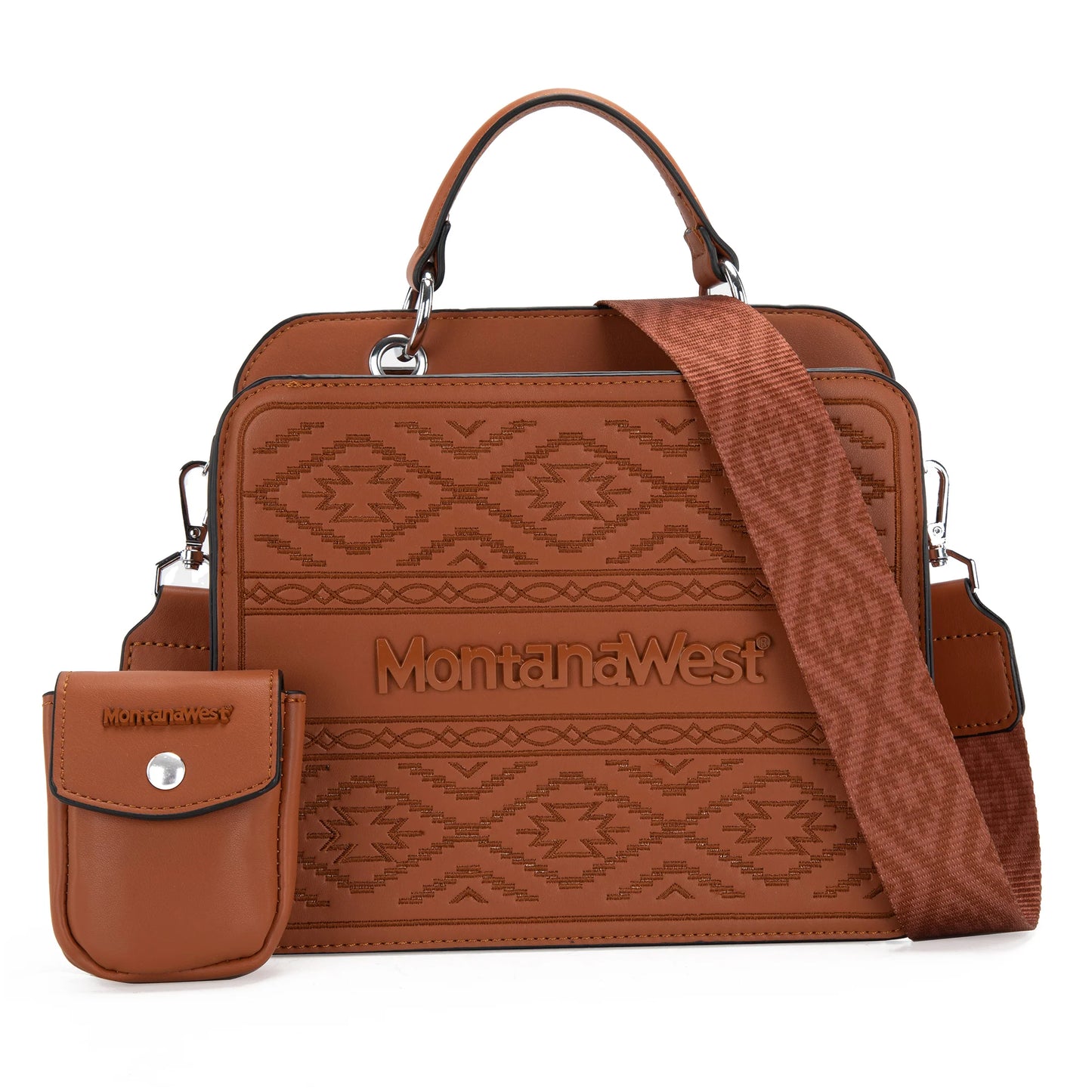 Montana West Embroidered Aztec Crossbody With Mini Pouch