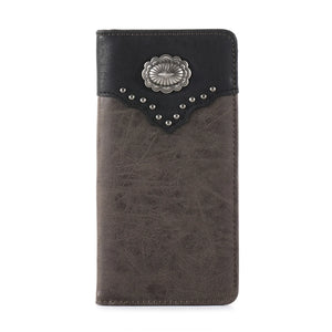 Men's Bifold Long PU Leather Wallet