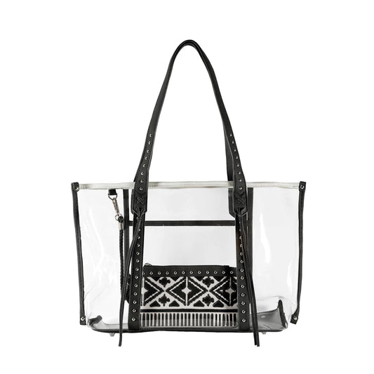 Aztec Clear Tote Bag with Detachable Wristlet