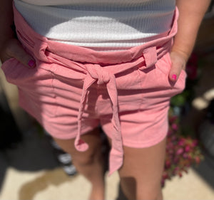 Super Soft Elastic Waist Paperbag Shorts