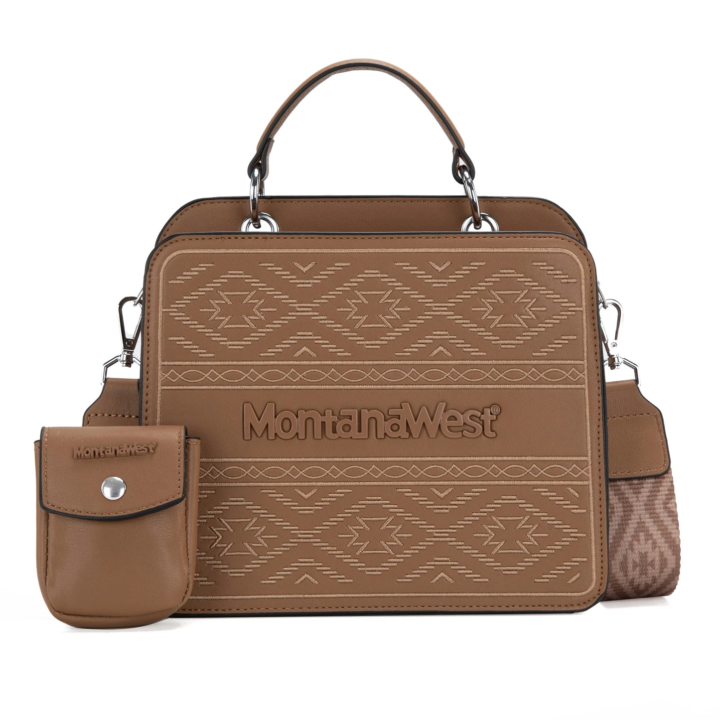 Montana West Embroidered Aztec Crossbody With Mini Pouch