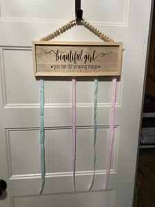 Wooden sign bow holder!